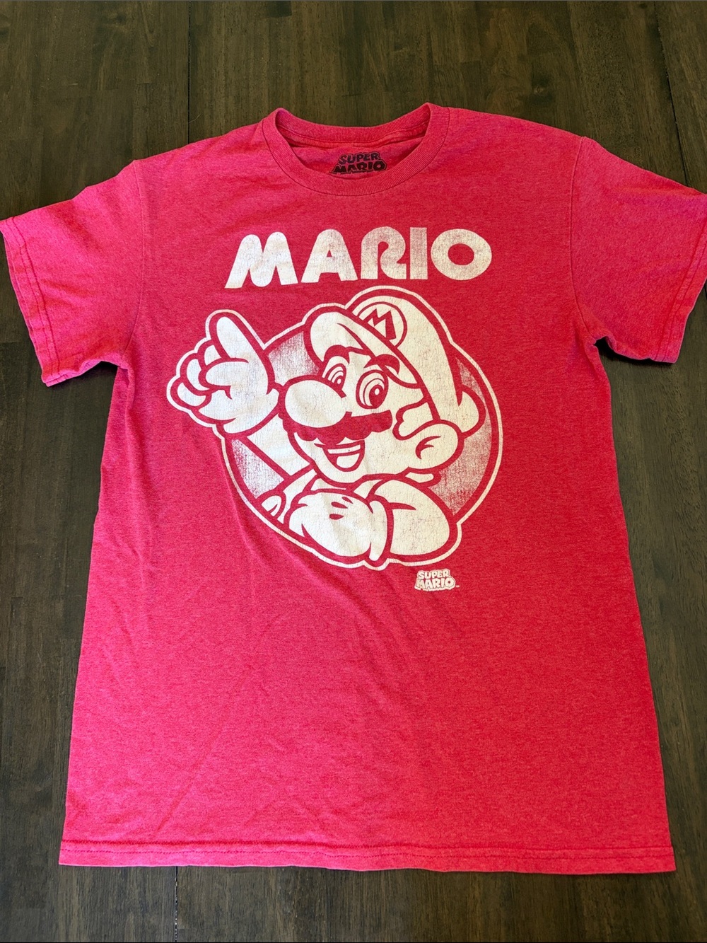 Nintendo Pink-Red Mario Graphic Tee - Short Sleeve Men's Shirt